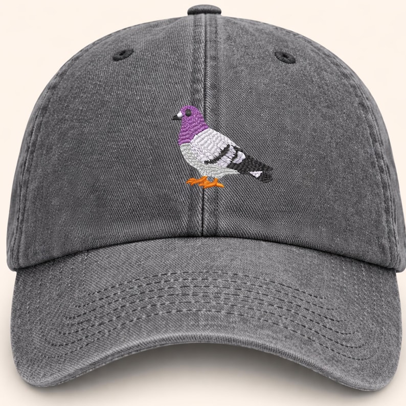 Pigeon Embroidered Hat, Funny Pigeon Dad Baseball Cap, Vintage Dove Hat, Adjustable City Bird Washed Hat, Fathers Day Gift, Birdwatcher Gift image 11