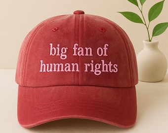 Gorra de gran defensor de los derechos humanos, gorra de béisbol bordada con mensaje de igualdad, regalo de justicia social, gorra feminista unisex, regalo político, gorra de papá anti-Trump