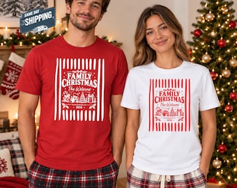Personalized Family Christmas Shirts, Matching Family Holiday Tees, Custom Christmas Group Shirts, Funny Xmas Family Tops, Festive Gift Top