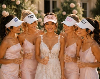Personalised Bride Visor, Custom Team Bride Sun Visor, Hen Party Golf Visor, Bridal Party Hat, Bachelorette Favour Visor, Girls Trip Visor