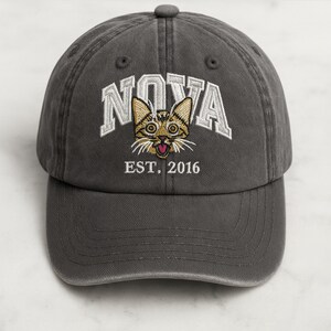 Custom Embroidered Pet Portrait Hat, Personalised Pet Photo Hat, Dog and Cat Portrait Baseball Cap,