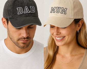 Boné personalizado bordado para mamãe e papai, boné para anúncio de gravidez, presente para anúncio de bebê, boné de beisebol para novos pais, presente de Natal para papai e mamãe