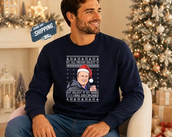 Neil Warnock Christmas Sweatshirt, Funny Football Manager Holiday Crewneck, Ugly Xmas Soccer Sweater, Retro Football Fan Gift, Christmas Top