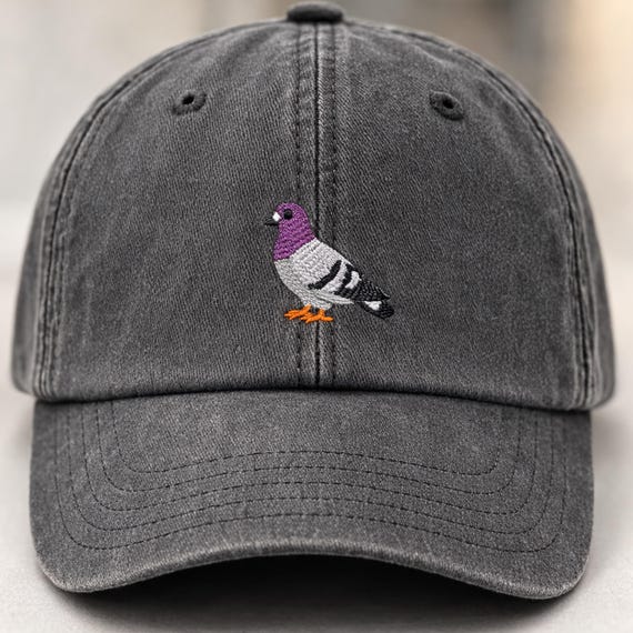 Pigeon Embroidered Hat, Funny Pigeon Dad Baseball Cap, Vintage Dove Hat, Adjustable City Bird Washed Hat, Fathers Day Gift, Birdwatcher Gift