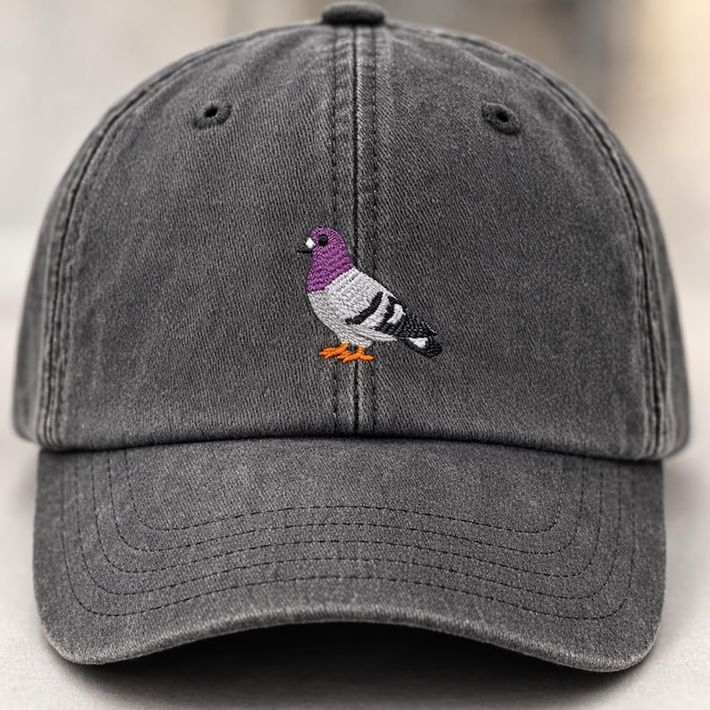 Pigeon Embroidered Hat, Funny Pigeon Dad Baseball Cap, Vintage Dove Hat,