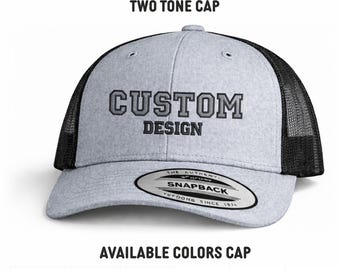Custom Embroidered Retro Two Tone Trucker Hat, Personalised Monogrammed Trucker Hat, Fathers Day Gift, Custom Design Hat, Dad Birthday Gift