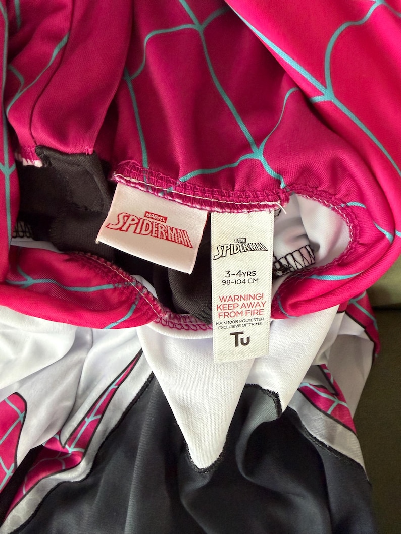 Spider-Gwen Costume for Girls | Gwen Stacy Spider Girl Suit | Age 3–4 Years (98–104 cm) image 4