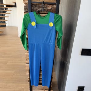 Kids Luigi Super Mario Costume 6–7 Years, Nintendo Character Jumpsuit, Carnival Fancy Dress Outfit, Size 116–122 cm image 10