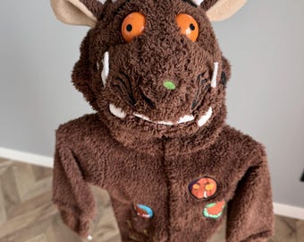 Children's Gruffalo Costume |Storybook Character Dress Up |Tail & Hooded Suit | Size 1-2 Years 80-92 cm
