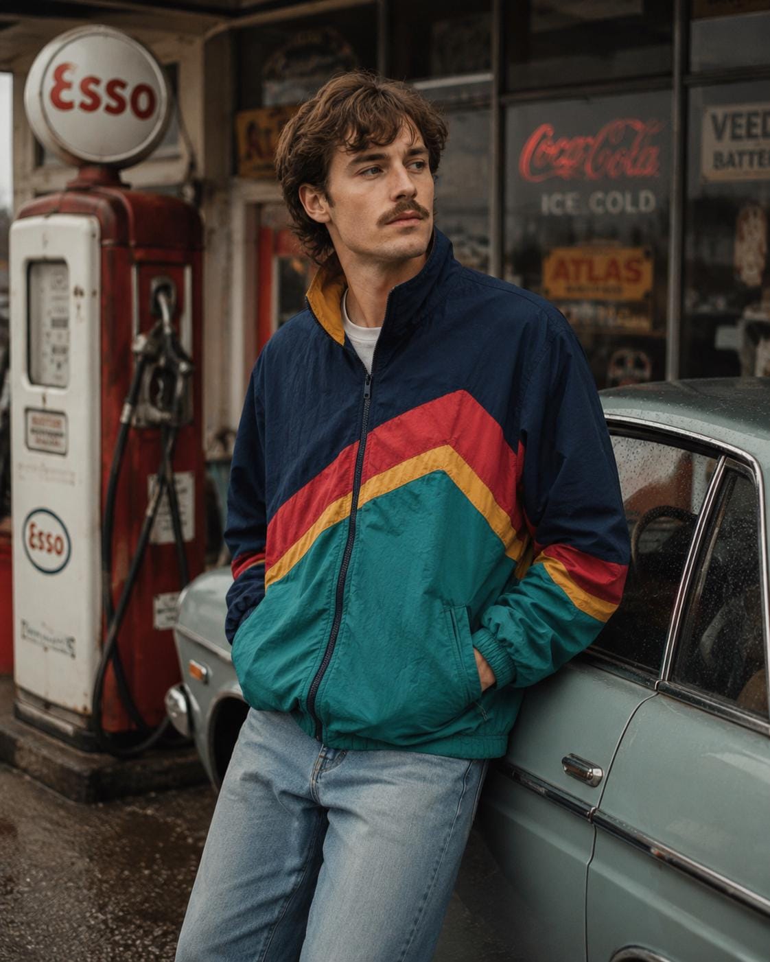 Vintage 80s 90s Color Block Windbreaker Jacket Mens S, Retro