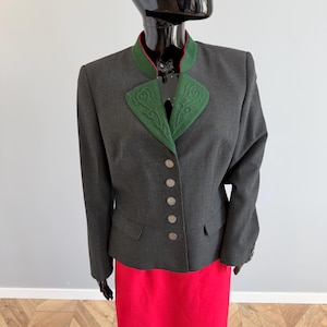 Oktoberfest Festival Trachten Jacket / Janker – Traditional Austrian Style, Fitted EU 42 (L) US12