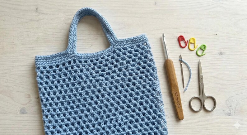Easy Crochet Tote Bag Pattern PDF | Beginner Mesh Market Bag | Everyday ...