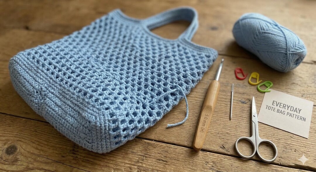 Easy Crochet Tote Bag Pattern PDF | Beginner Mesh Market Bag | Everyday ...