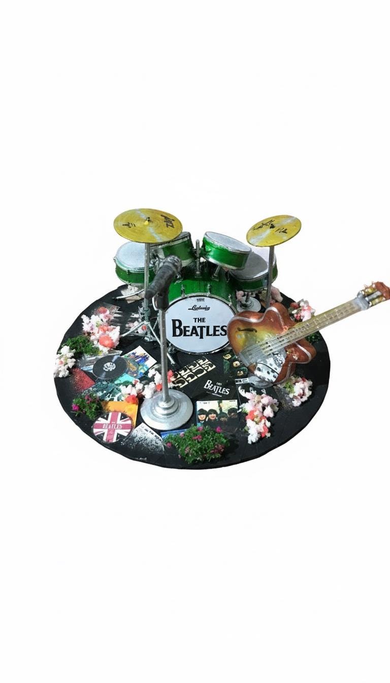 Beatles Miniature Drum Set - Etsy