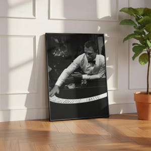 Daniel Craig Poster, Casino Movie Print, Minimalist Black & White Photo, Museum Grade Photography