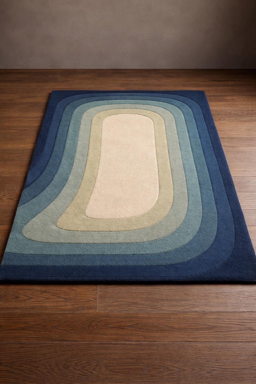 Gradient Area Rug Hand Tufted Blue Gradient Area Rug – Modern Ombre Geometric Carpet - Etsy