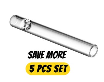 One Hitter Borosilikatglas - Pfeifenset - 10,5 cm, aus Borosilikatglas mit kleiner Tobacco Pocket Chillum