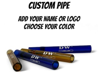 Pipa in vetro a tiro singolo – Chillum per tabacco personalizzato con nome, regalo per fumatori personalizzato