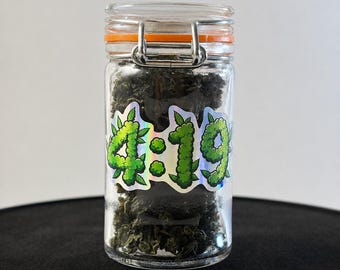 Funny 419 Glass Storage Jar, Smell Proof Herb Canister Mini Dab Box (60ml)