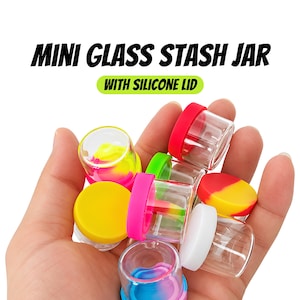 Mini barattolo in vetro con coperchio in silicone - Contenitore ermetico di piccole dimensioni per campioni di erbe aromatiche.