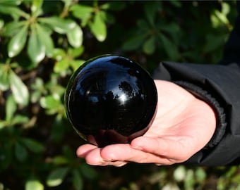 80mm+ Hand Carved Obsidian ball/Obsidian Sphere – Small/Big Crystal ball，quartz ball/sphere +Free Base 1PC