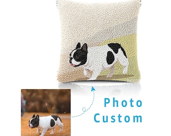 Custom pet photo lock embroidery pillowcase DIY set, private exclusive custom, pure manual lock embroidery craft, gift to friends
