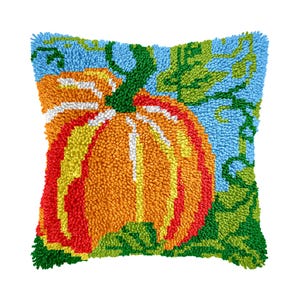 Latch Hooking Kit Halloween pumpkin pattern Pillowcase Diy pillowcase kits, Latch pillowcase Gifts for Children,tapestries 16.9x16.9 in