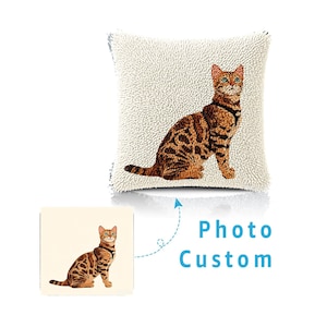 Custom Pet Photo Latch Hook Pillow Kits,DIY Latch Pillow Case Kits,Private Custom, Make Your Own Latch Kits , Gifts for classmates