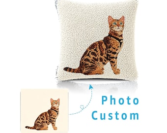 Custom Pet Photo Latch Hook Pillow Kits,DIY Latch Pillow Case Kits,Private Custom, Make Your Own Latch Kits , Gifts for classmates