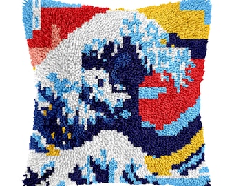 100% Baumwolle, 100% Polyester mit Wasserfarben Muster in der Grösse 43x42 cm