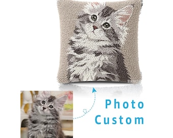 Custom pet photo lock embroidery pillowcase DIY set, private exclusive custom, manual lock embroidery craft, gift for family