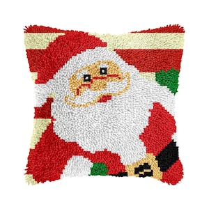 Kit de housse de coussin DIY motif bonhomme de neige avec crochet à loquet – Cadeau de Noël pour les amis (43 x 43 cm)