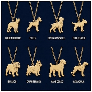 Anpassat halsband för hundraser, present till hundmamma, personligt halsband för husdjur, smycken för hundälskare, minnesgåva till hund, present till förlust av husdjur, hundhalsband i 18 karat guld
