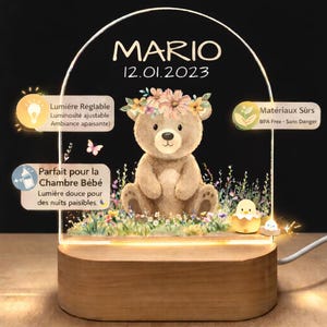 Personlig nattlampa för babyn | Anpassningsbar lampa med namn | Babyshowerpresent | Säker LED-lampa