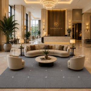 Alfombra de lana tejida a mano: Alfombra moderna minimalista con cuadrícula en color gris / Decoración contemporánea para sala de estar, dormitorio y hogar