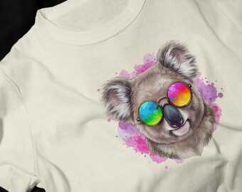 Koala with Rainbow Sunglasses T-Shirt | Collection Festival Tee