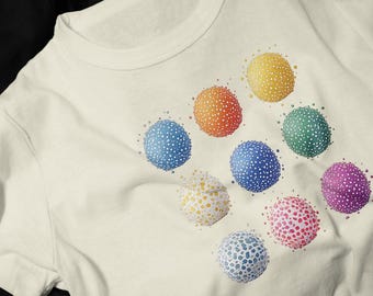 Colorful Textured Spheres T-Shirt | Nine Dot Ball Design
