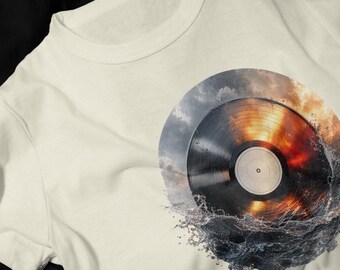 Ocean Vinyl Record T-Shirt | Wave Music Sunset Record Tee