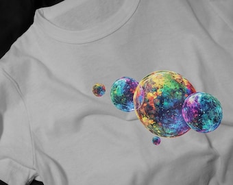 Colorful Bubble T-Shirt | Rainbow Galaxy Spheres