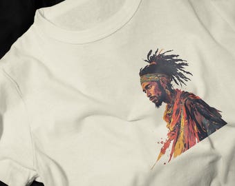 Rastafarian Portrait T-Shirt | Reggae Dreadlocks Artwork