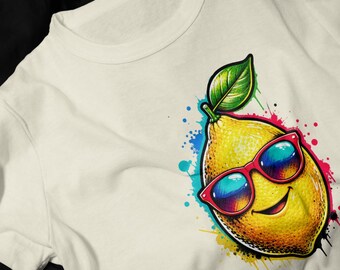 Lemon Sunglasses T-Shirt | Retro Pop Art, Drip Design (100% Cotton)