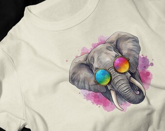 Elephant with Rainbow Sunglasses T-Shirt | Collection Festival Tee