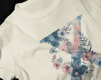 Floral Letter X T-Shirt | Botanical Monogram Tee
