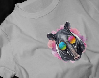 Tapir with Rainbow Sunglasses T-Shirt | Collection Festival Tee
