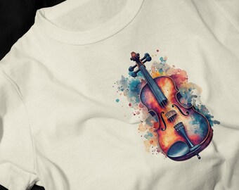 Colorful Violin T-Shirt | Music Instrument Tee