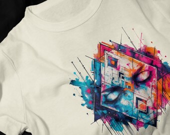 Geometric Dreamcatcher Face T-Shirt | Colorful Abstract Spiritual Art