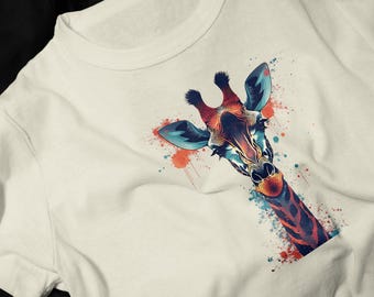 Colorful Art Giraffe T-Shirt | Vibrant Animal Art Tee