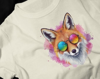 Fox with Rainbow Sunglasses T-Shirt | Collection Festival Tee