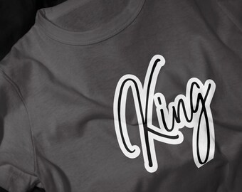 King Script Shirt | Bold White Retro Graphic Tee