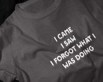 I Came I Saw I Forgot What I Was Doing T-Shirt Witty Sarcastic Tee